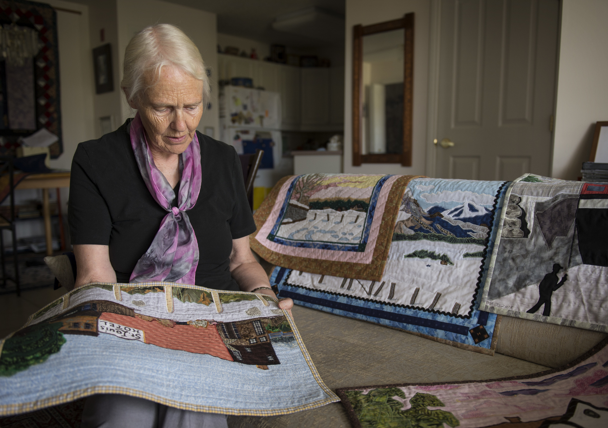 After quilting more than 20 Calgary scenes, including the sky before the 2013 floods and Ralph Klein's favourite late-night haunts, Agnete Kay has become her own local historian.