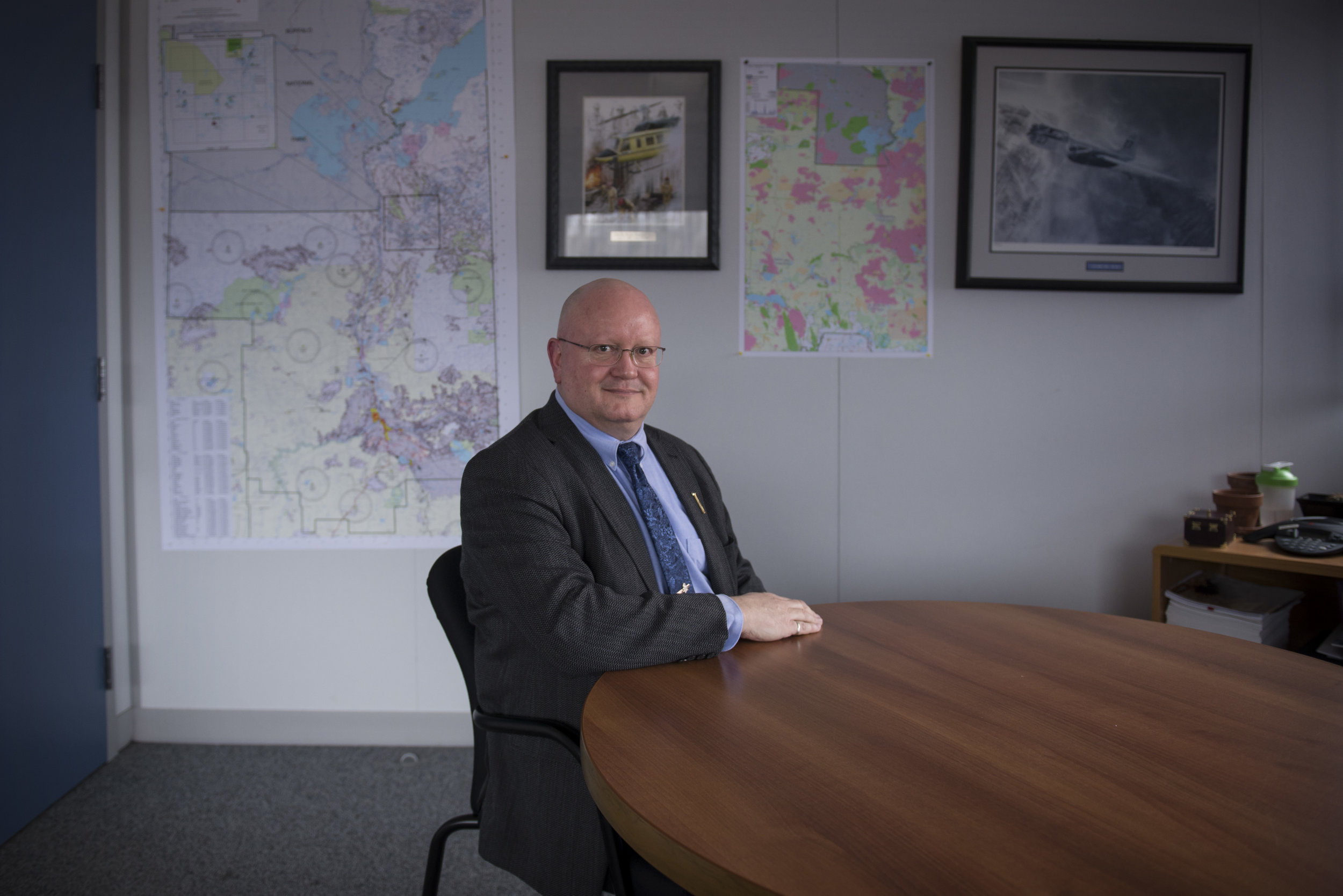 Bernie Schmitte is the forest area manager for Fort McMurray and area. He is in charge of both forest management and firefighting for an area of boreal forest that starts south of Fort McMurray and stretches up to the Northwest Territories. 