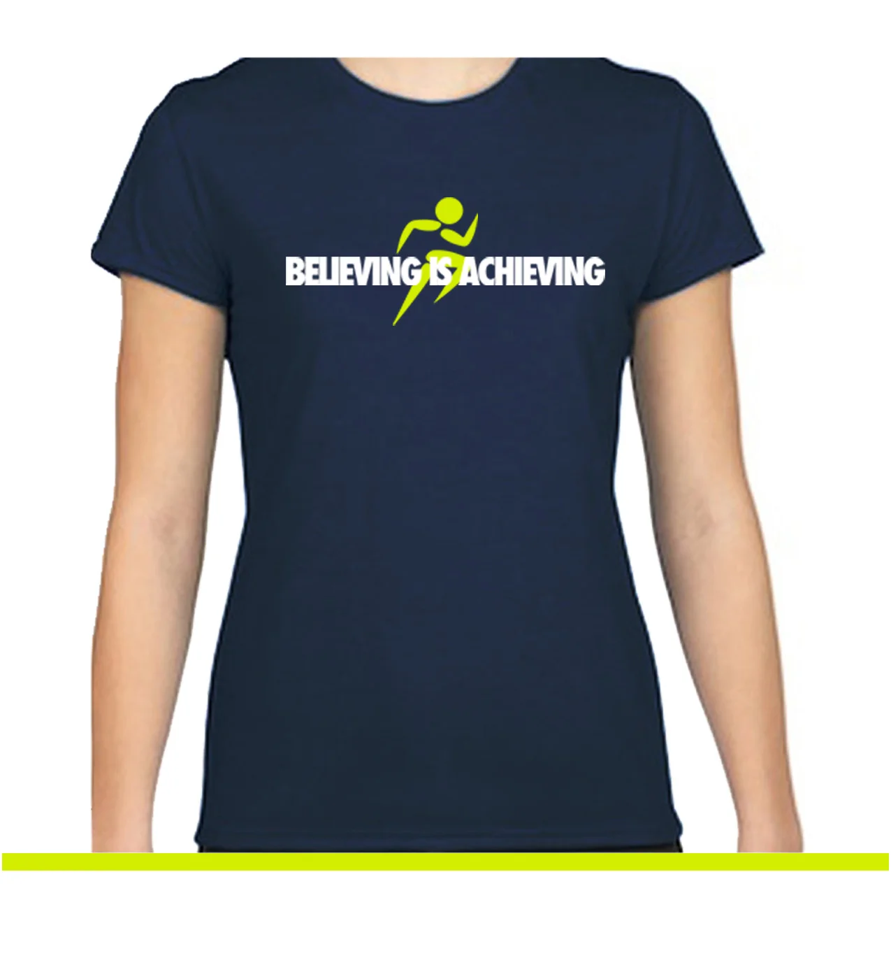 Ladies Fitness Tee-BelievingisAchieving