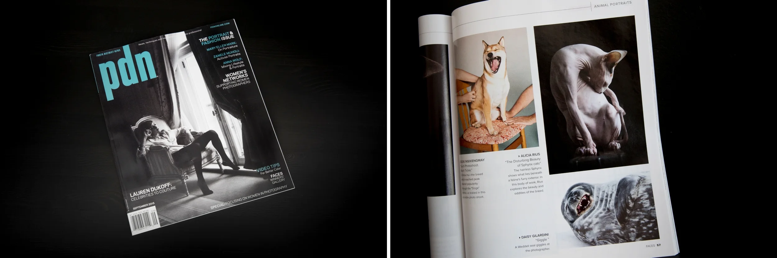 PDN Magazine, 2015 winners in the category of Animal Portraits (United States).