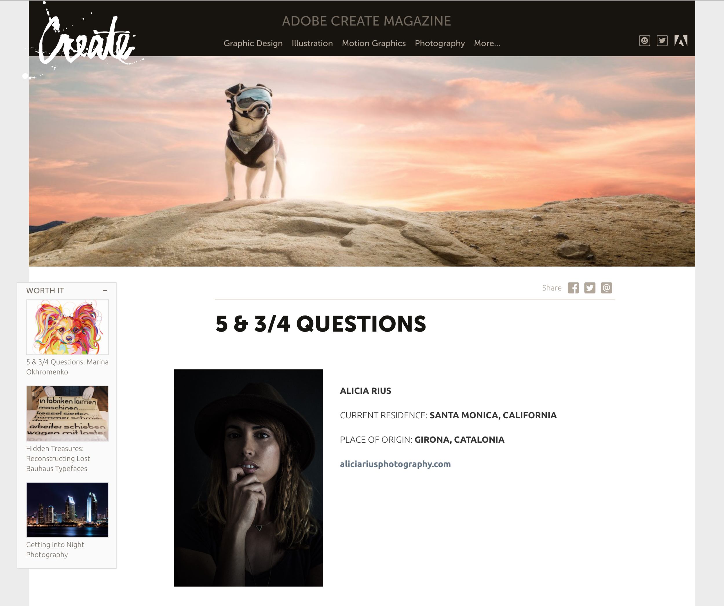 Adobe Create Magazine Interviews Me About My Work — ALICIA RIUS PHOTOGRAPHY  - Dog & Cat Photography - Commercial & Editorial