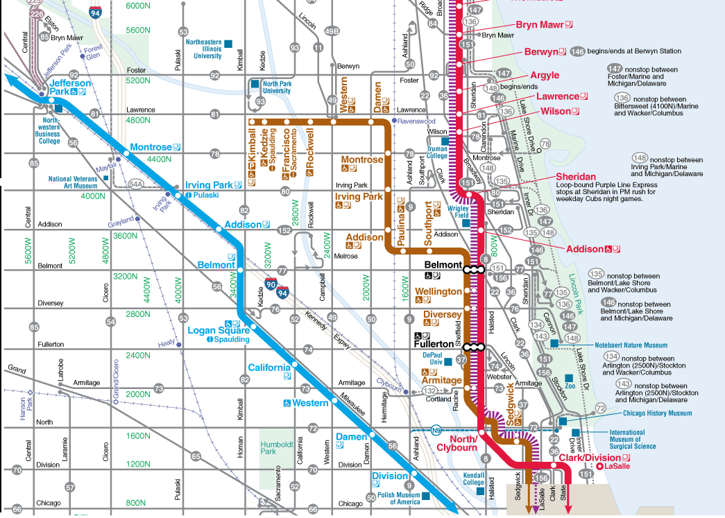 Chicago Suburbs Train Map