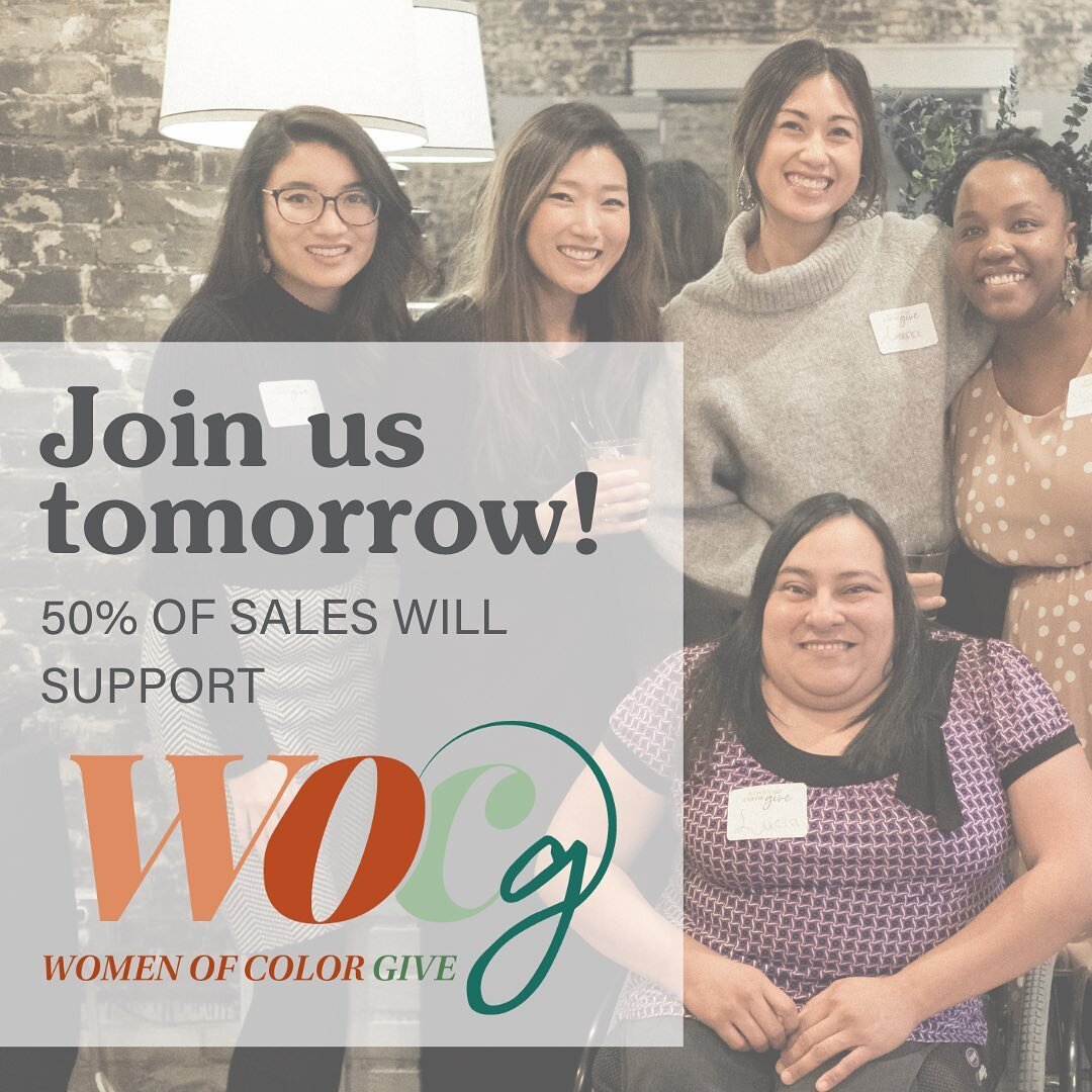 Tomorrow is our second and final shopping day in partnership with @wocgive! Join us from 10am-6pm and 50% of sales will support WOC Give!

#nonprofit #nonprofitorganization #thriftstorefinds #thrifting #thrift