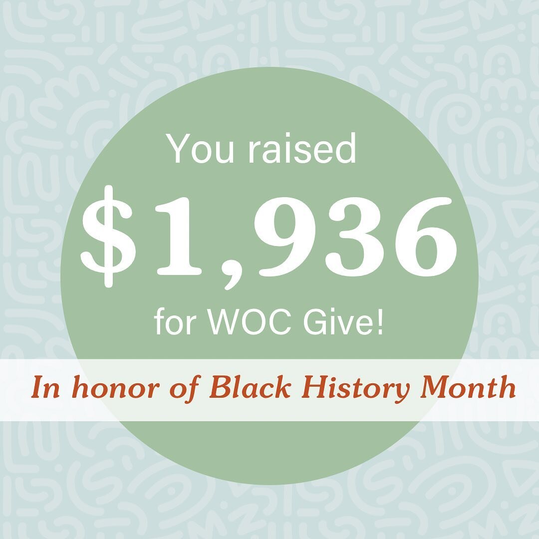 If you shopped with us on Feb 12 and 26, you helped raise $1,936 for @wocgive!

Last year, we were challenged to take bolder steps to create a more just, inclusive community. This year, we honored Black History Month by partnering with Women of Color