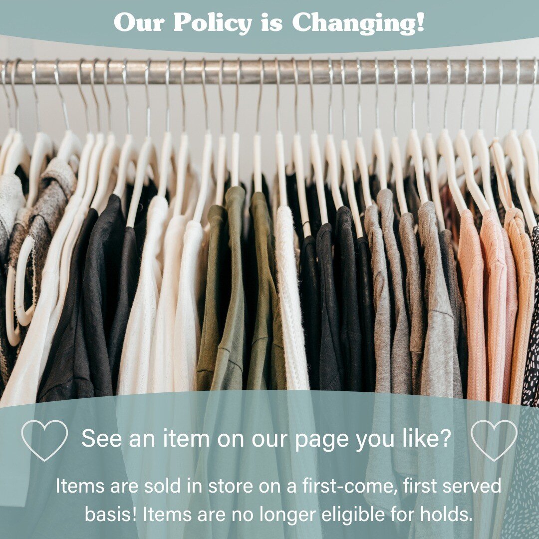 Policy Update! Items posted on our social media will be sold on a first come first served basis in store. All items posted on social media will be displayed in our &ldquo;featured on social media&rdquo; section of the store! Stay tuned for our weekly