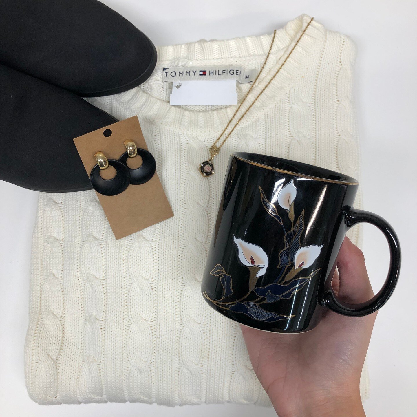 You can't go wrong with a Tommy Hilfiger sweater and some black and gold accessories! 

*These items will be available in store on Monday!*