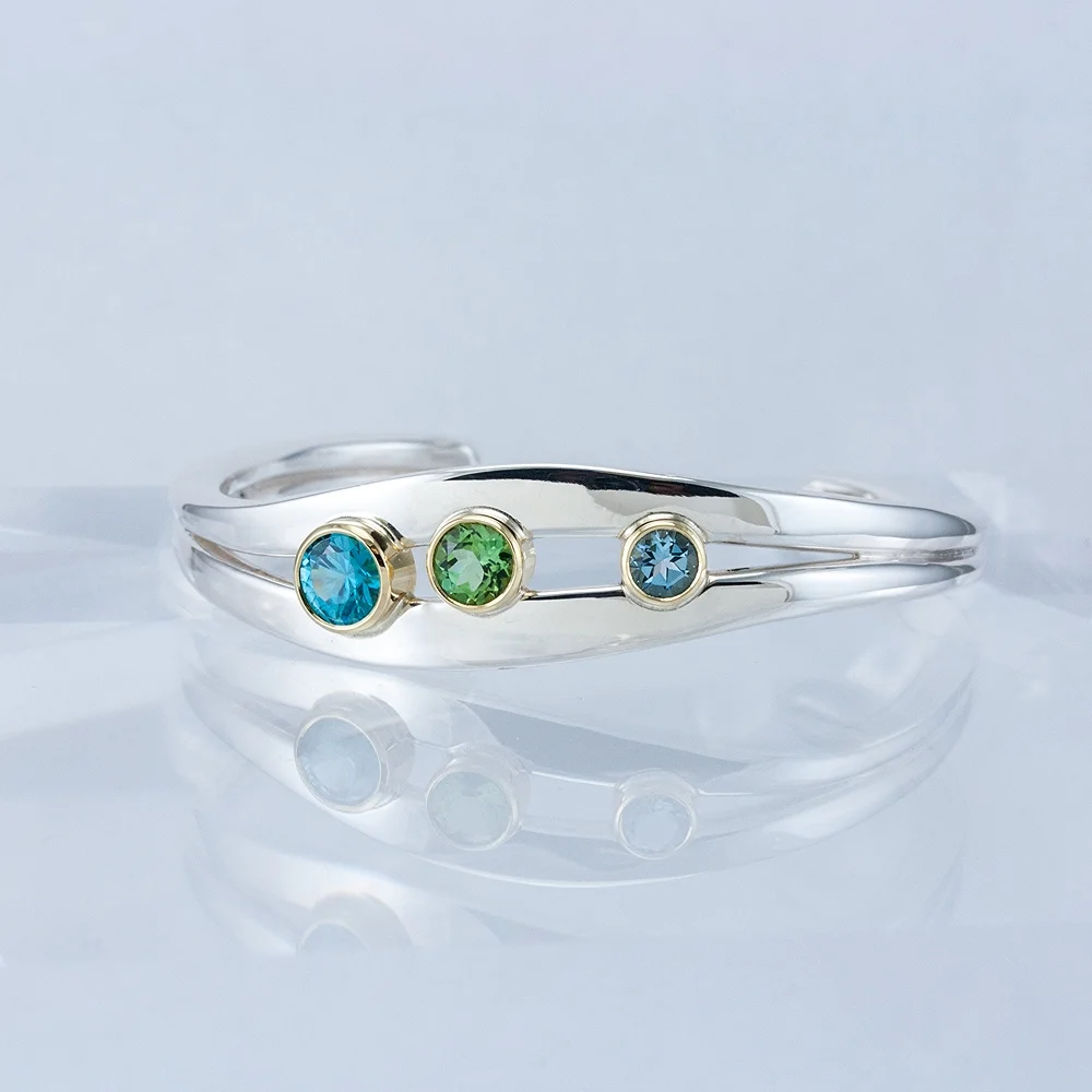Duality Cuff with Blues and Greens