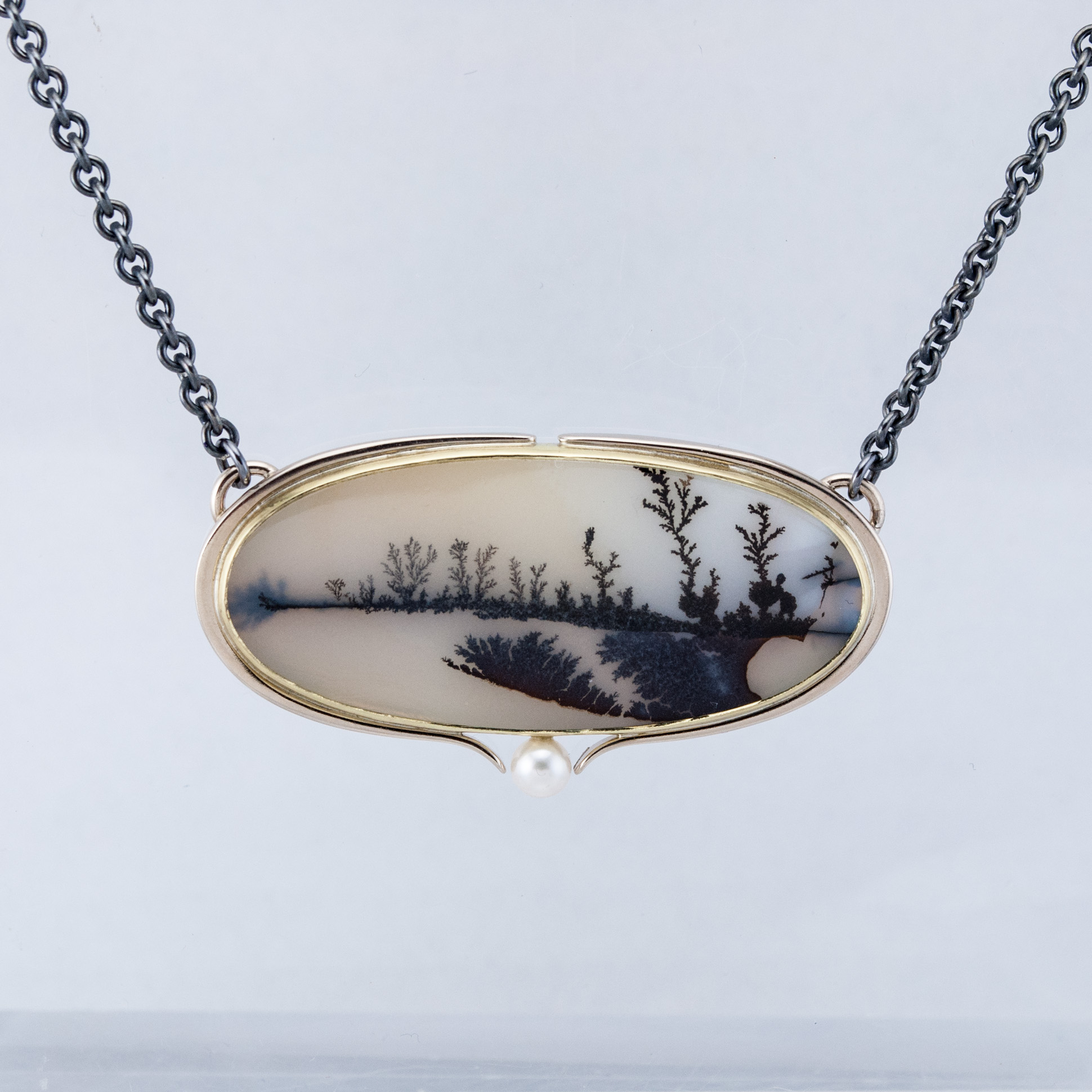 Wintery Dendritic Agate Necklace