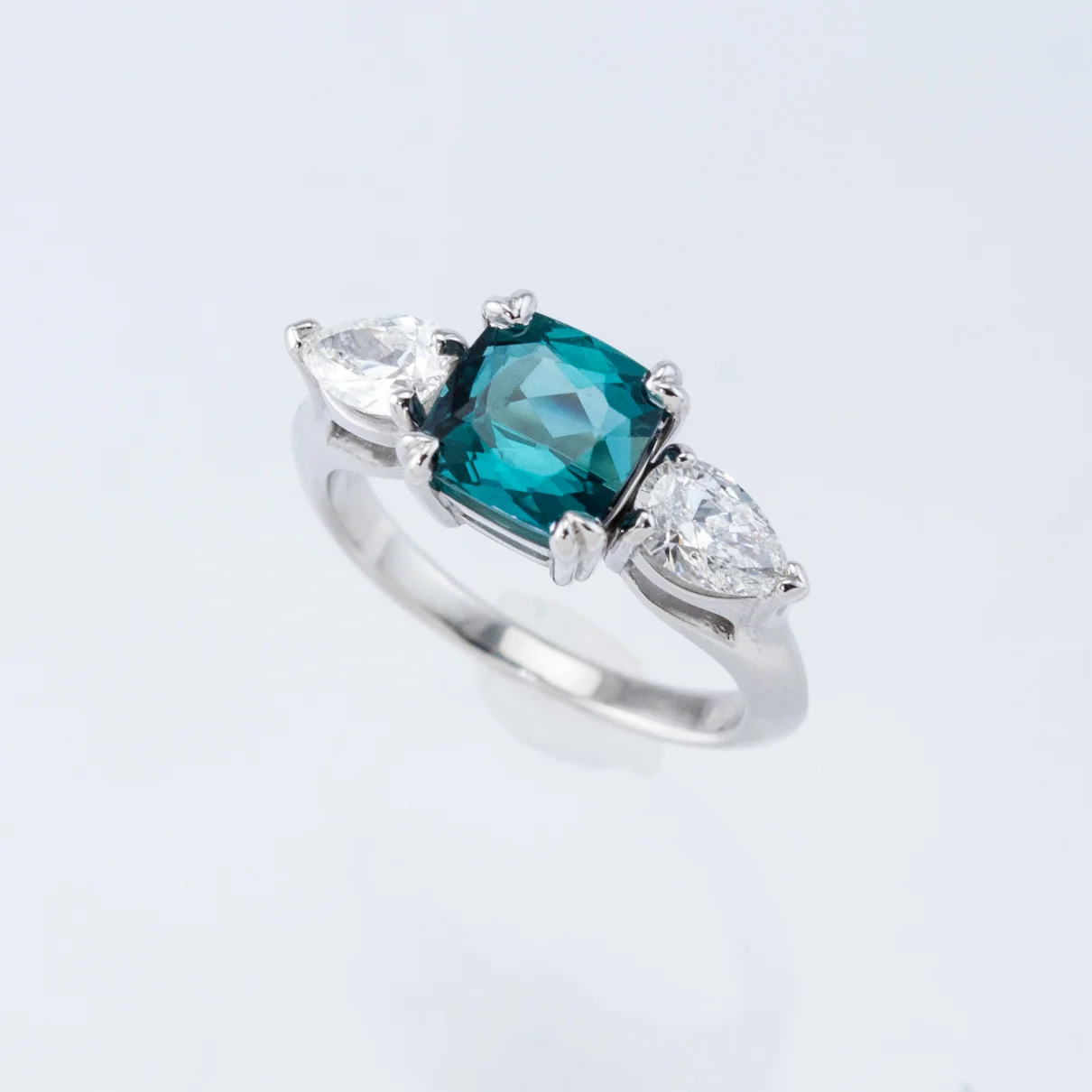 Arches 3-Stone Ring with Tourmaline and Diamonds