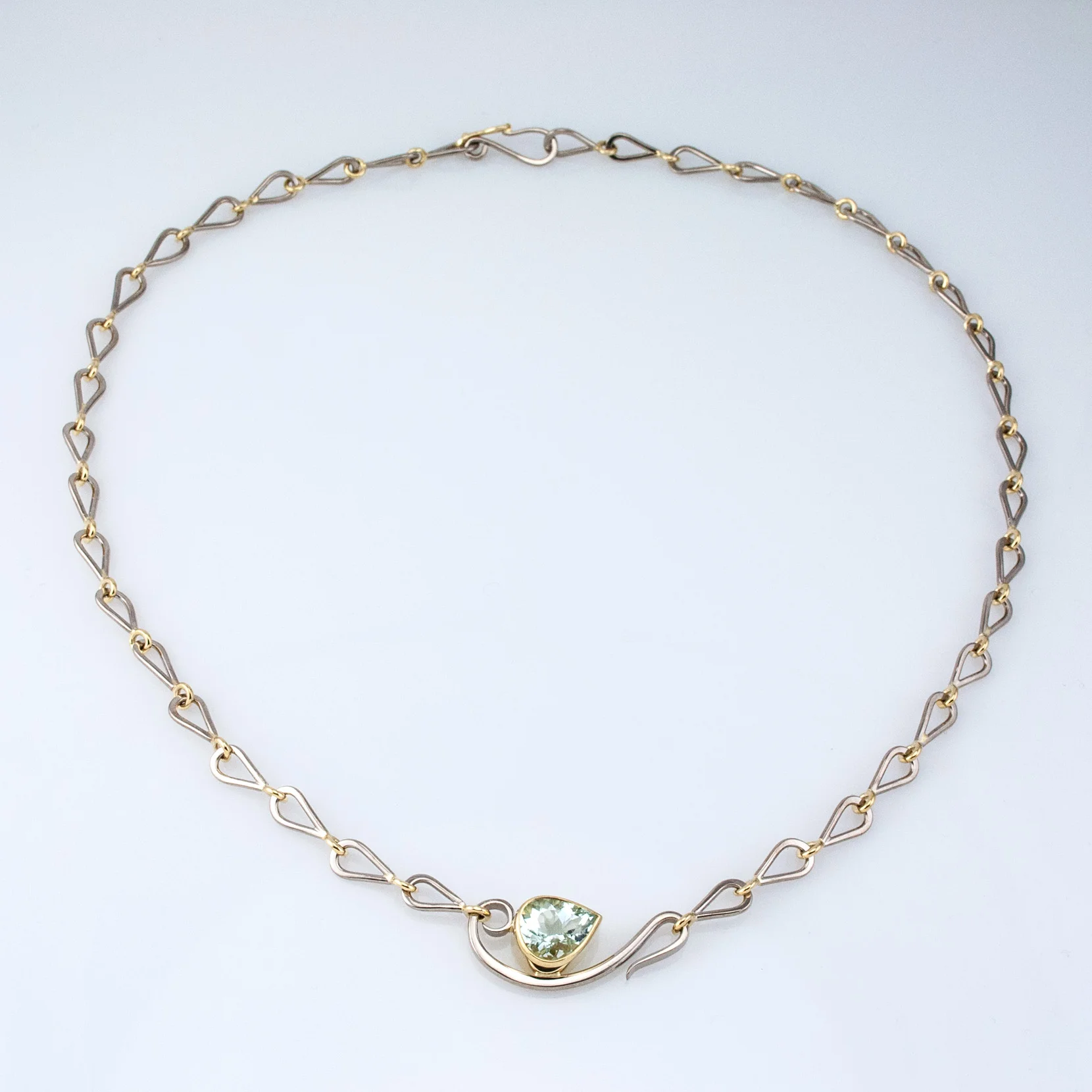 Raindrop Necklace with Natural Aquamarine