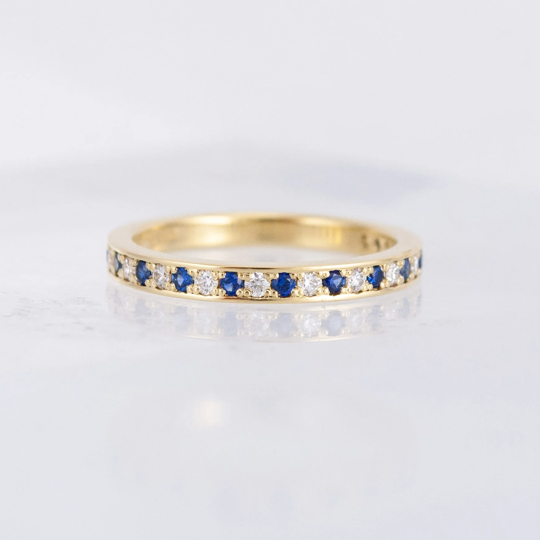 Custom Sapphire and Diamond Band