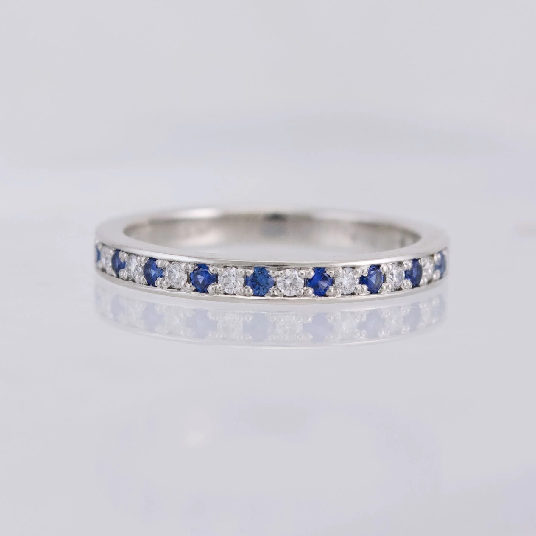 Custom Diamond and Sapphire Band