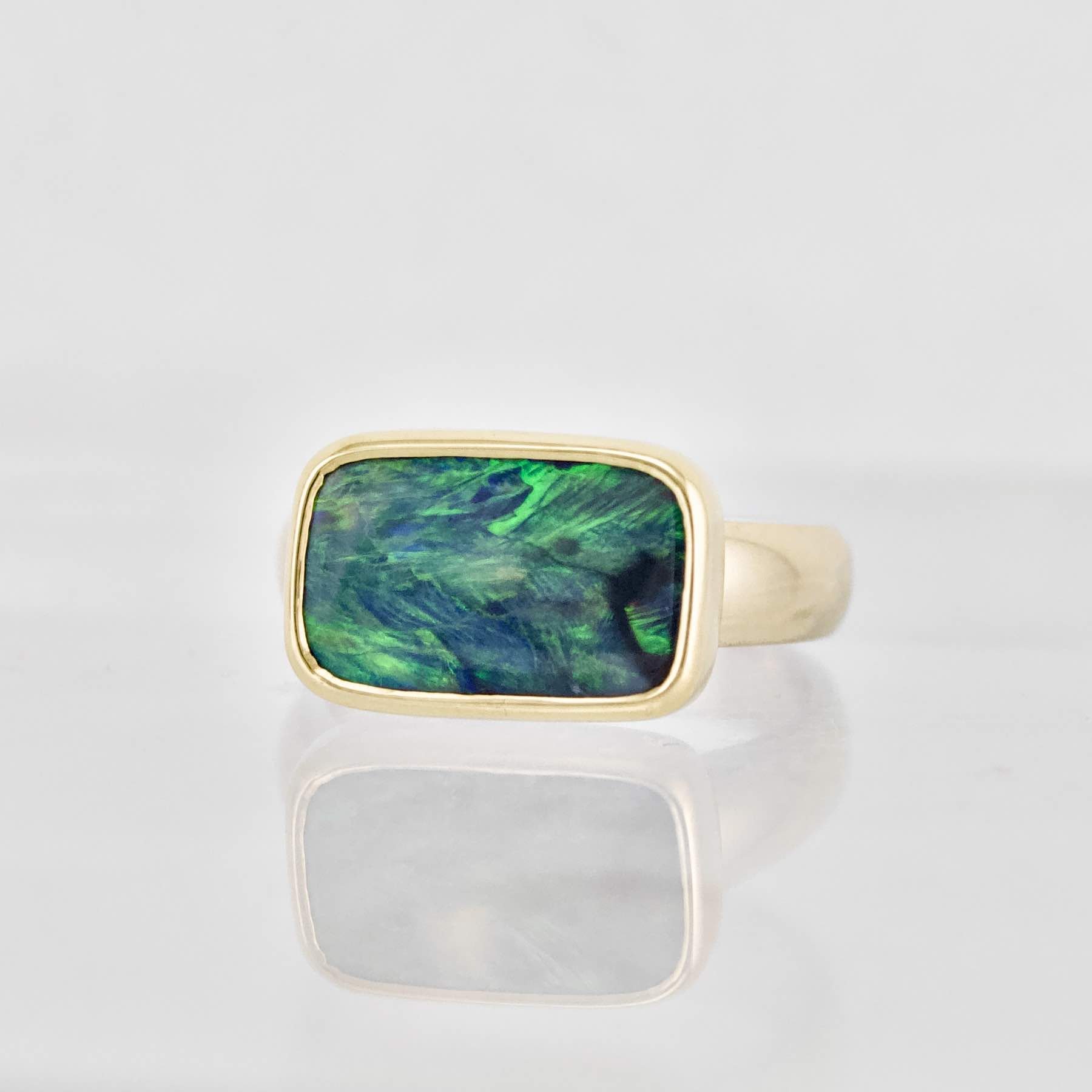 Custom Boulder Opal Ring
