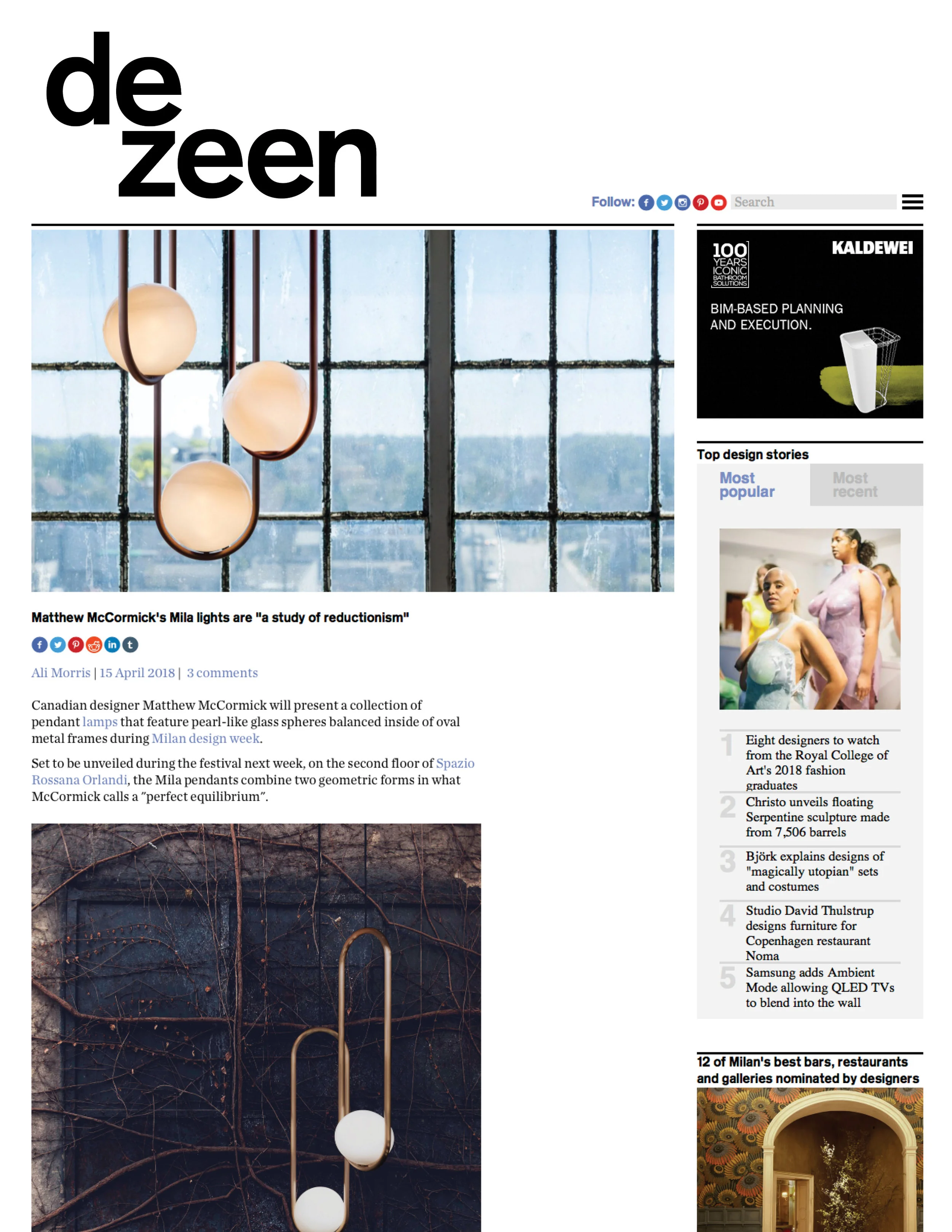 Dezeen April 2018