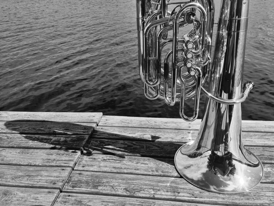 Tuba Shadow On Dock.JPG