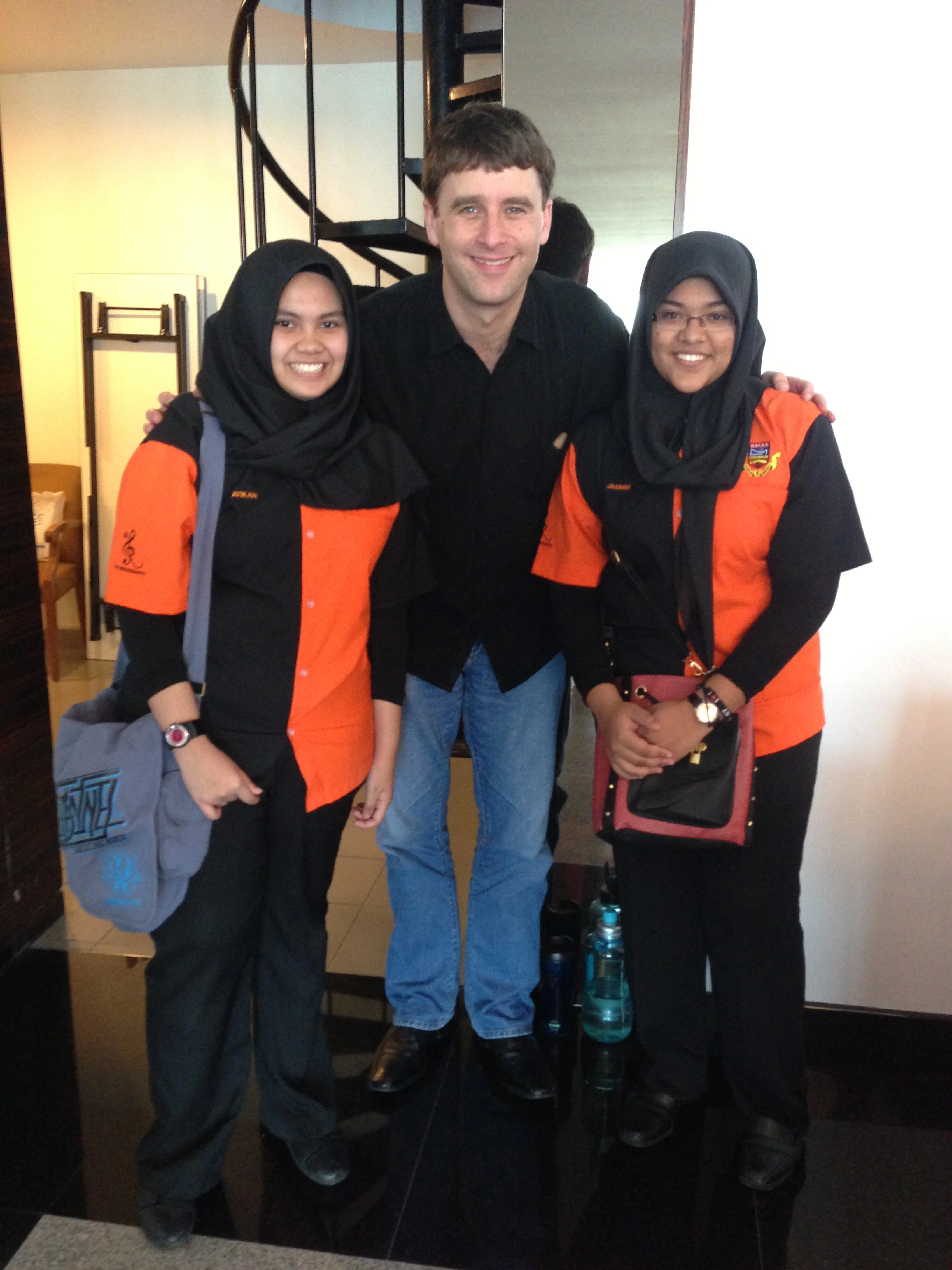 Hanging with two tuba players after a clinic in Kuala Lampur, Malaysia