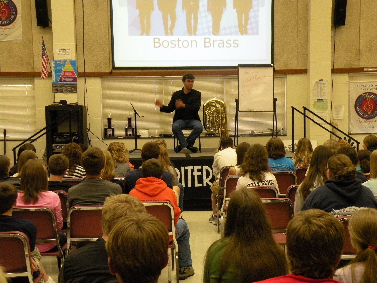 A Jupiter Band Instruments-sponsored clinic for high school students in Springfield, Illinois.