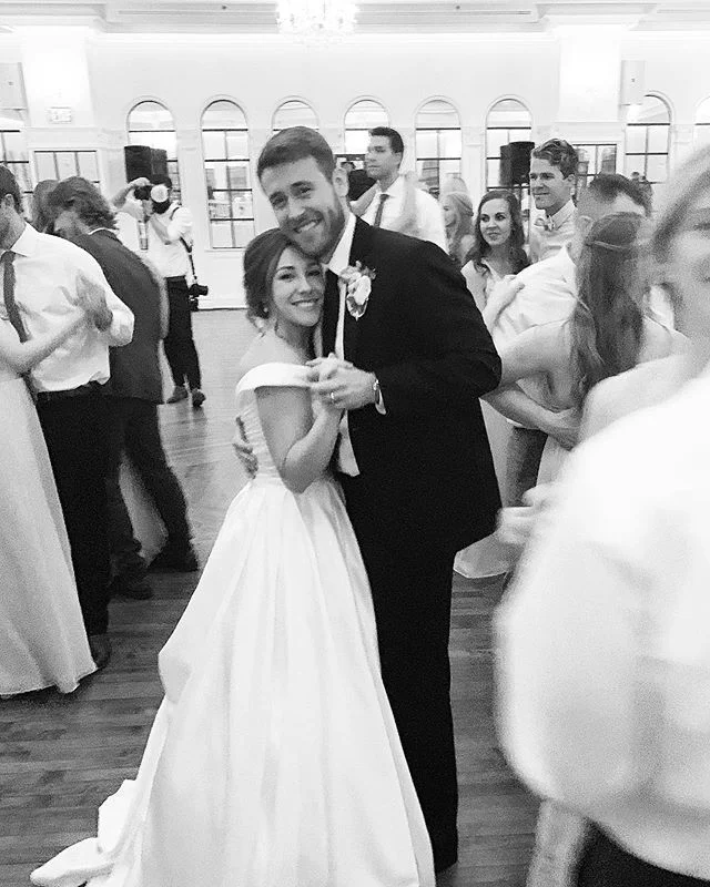 I just love this iPhone photo that my MOH @jenna.goetze took of us. All our favorite people around us at our reception 💙
...
Not sure how many times can you celebrate a monthaversary (definitely not a word...) before people start to get annoyed, buu