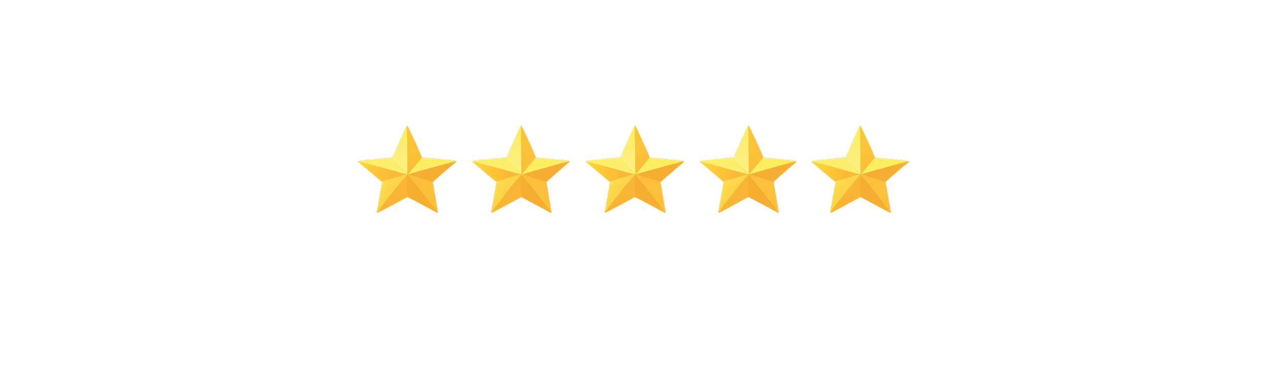 Five gold stars displayed in a row indicating a five-star rating