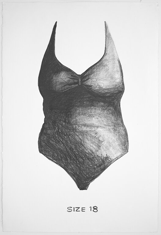   Size 18,  2009  Charcoal on paper  60 x 48 in. 