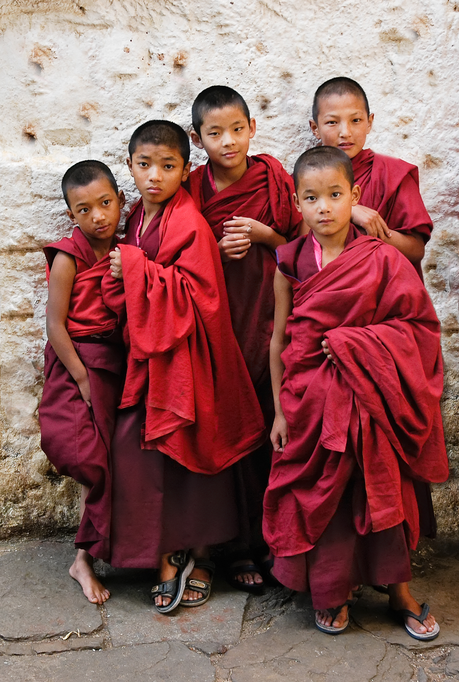  Apprentice monks, Buddhist monastery, central Bhutan 