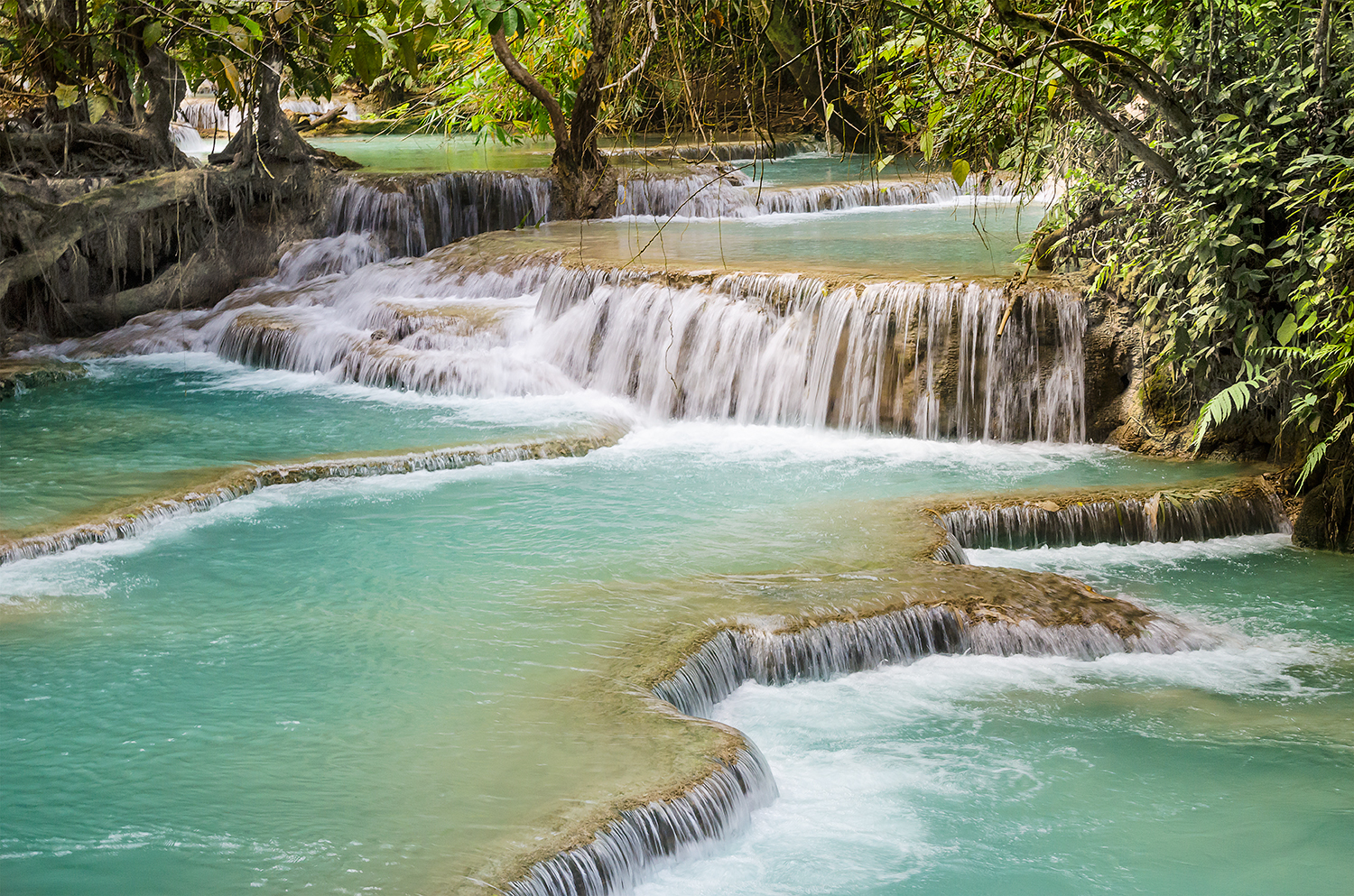   Waterfall near Luang Prabang, Laos  