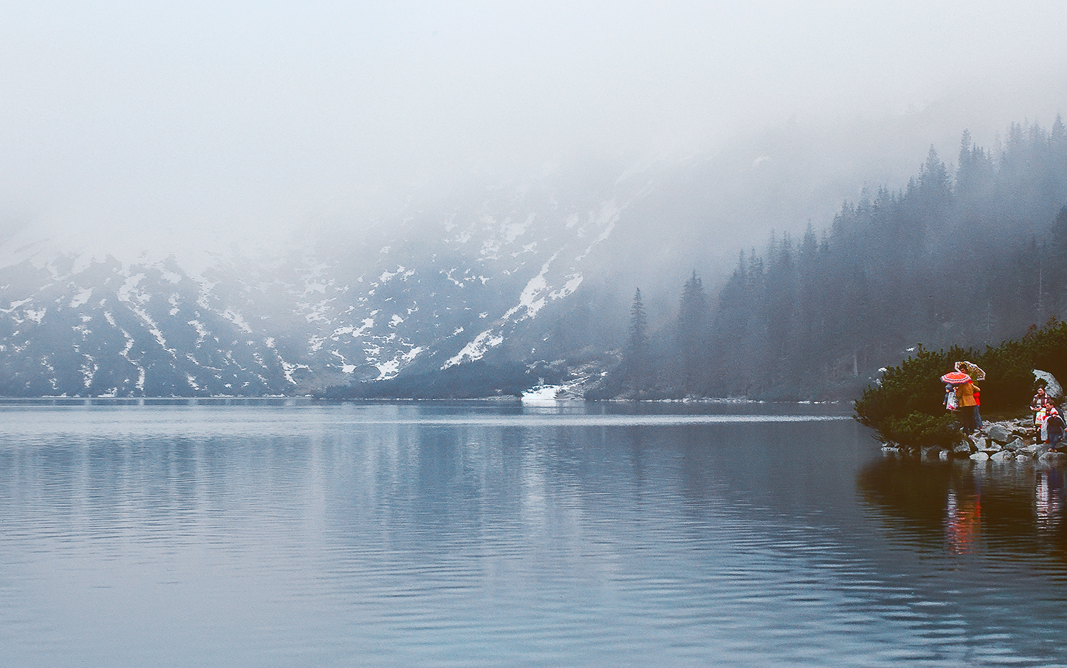   Lake on border between Poland and Czechoslovakia  