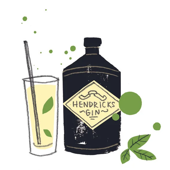 Spot illustrations for 'The Fashionable Cocktail' book published by Hardie Grant Publishing.