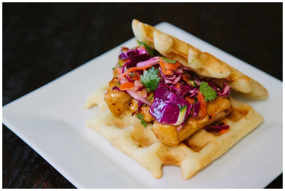Thai Chicken and Waffle Sandwich