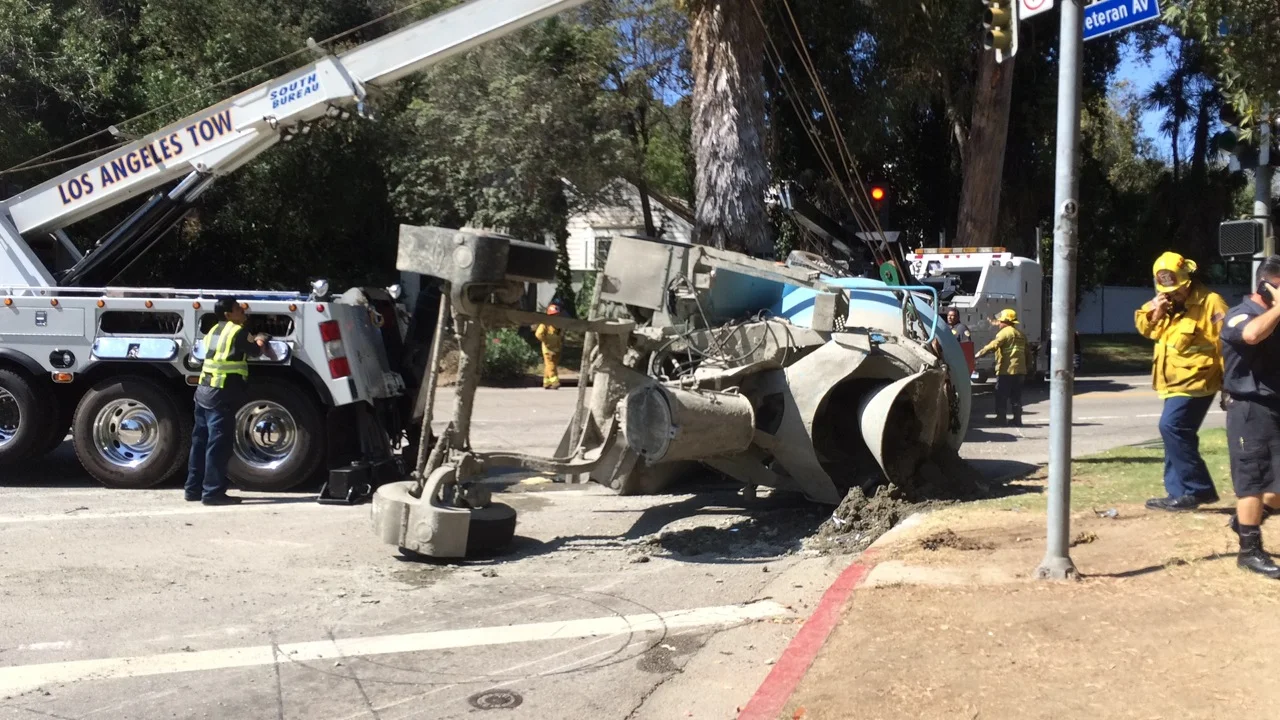Cement Truck Rollover at 11000 W. Sunset Blvd.