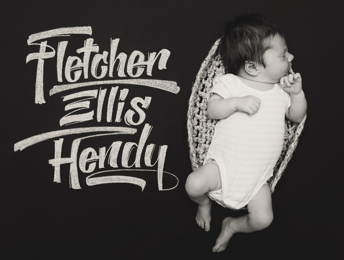 Fletcher Ellis Hendy - Chalk Typography Baby Shoot