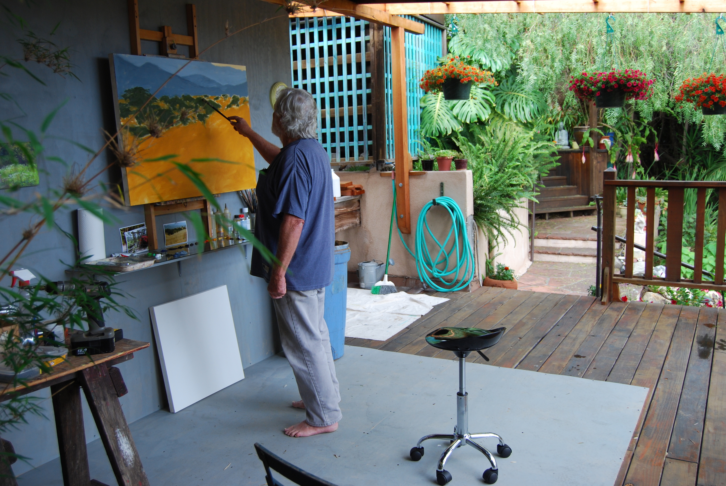 Ben at work in his studio in Santa Barbara, California