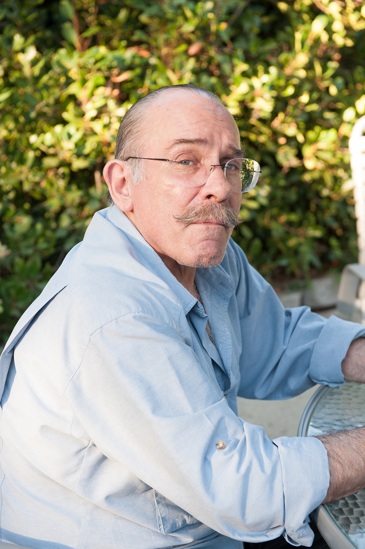Thom at his house in Santa Barbara, California