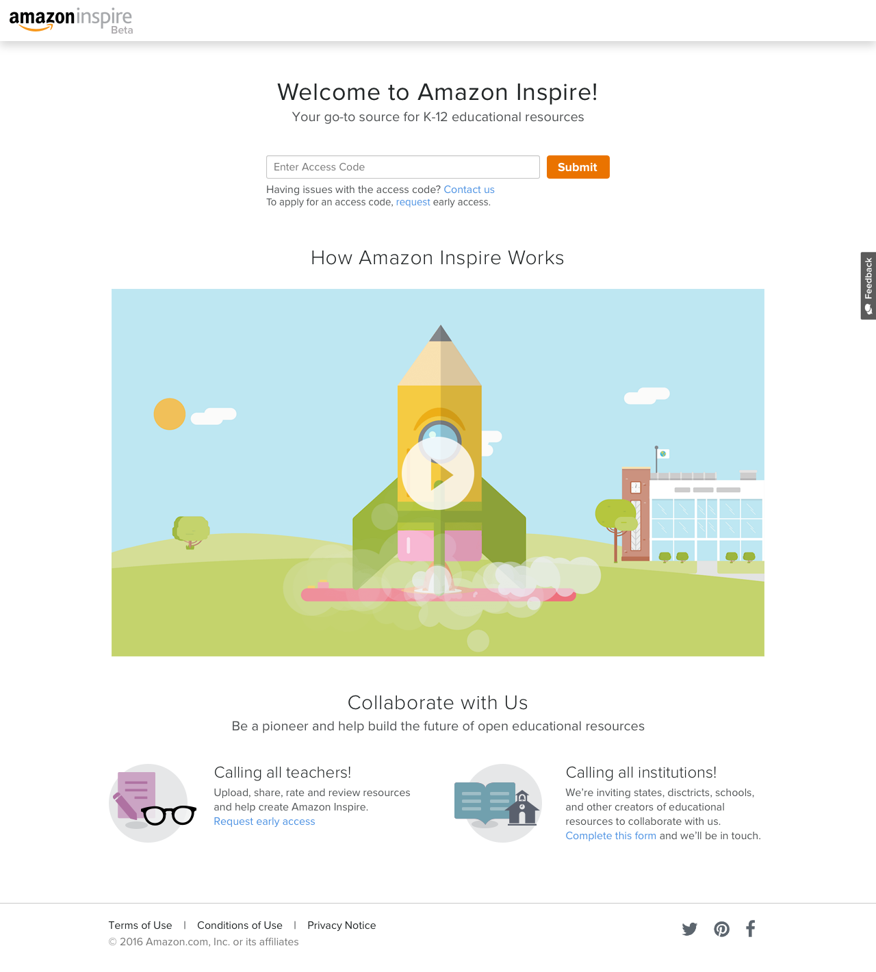 Amazon Inspire Beta Homepage