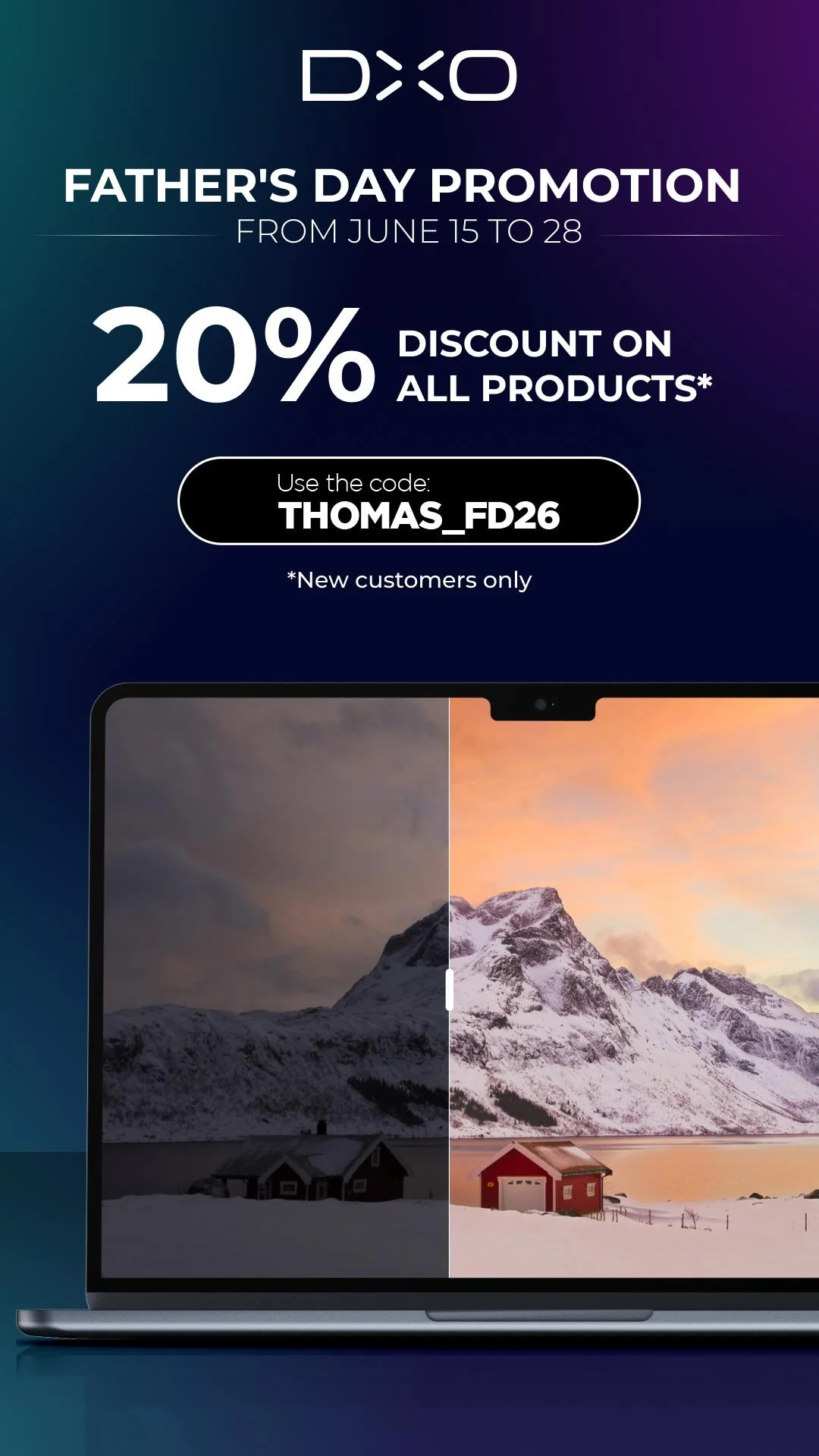 DXO Software Father's Day Promotion Ad