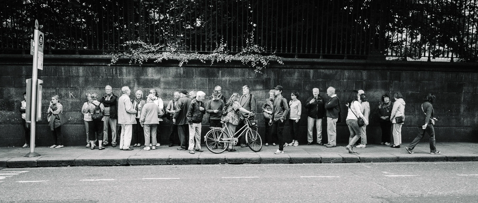 Tourists waiting for the Bus