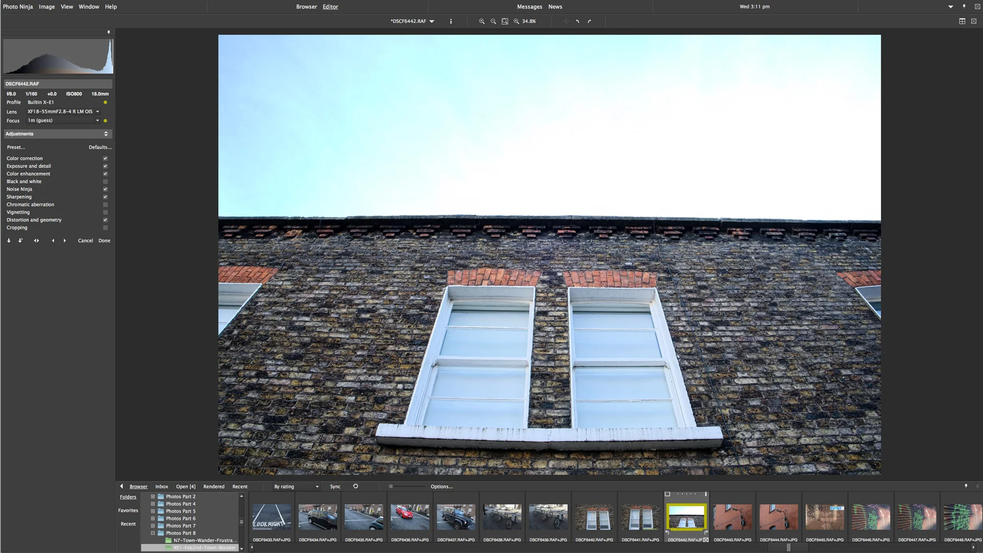 The Photo Ninja Version, Notice the bowing in the Window