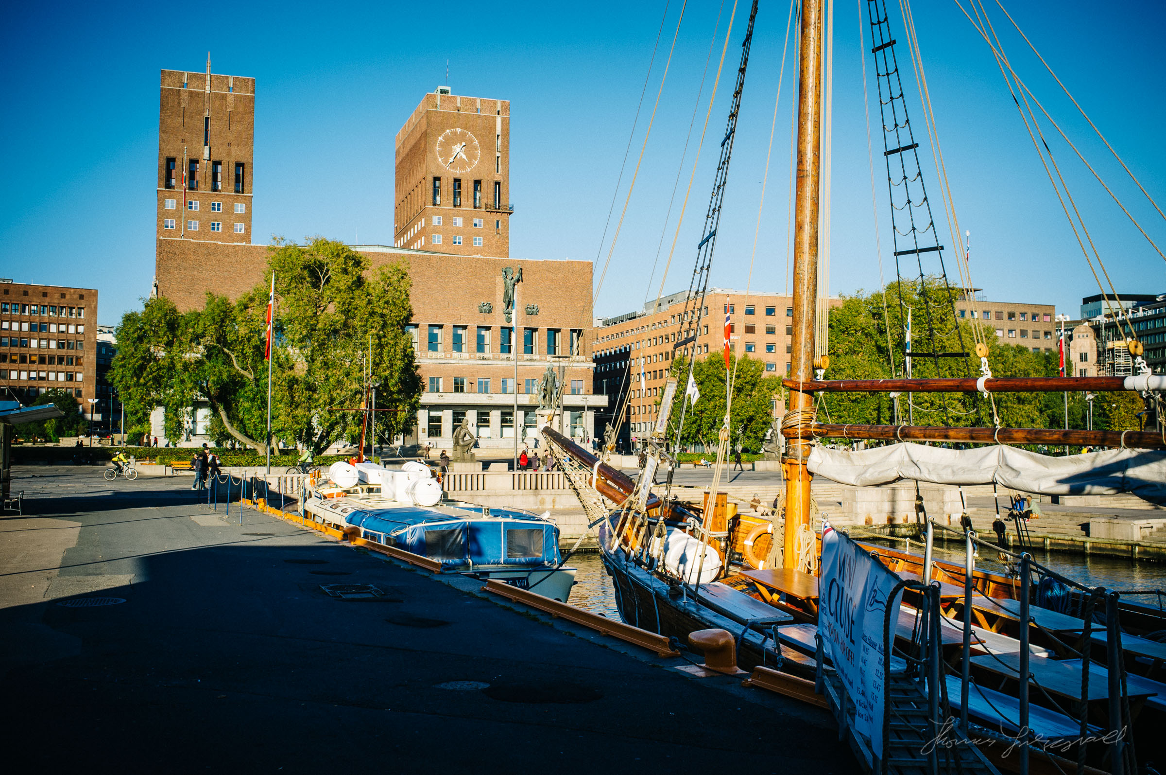Evening sunshine over Oslo Harbour