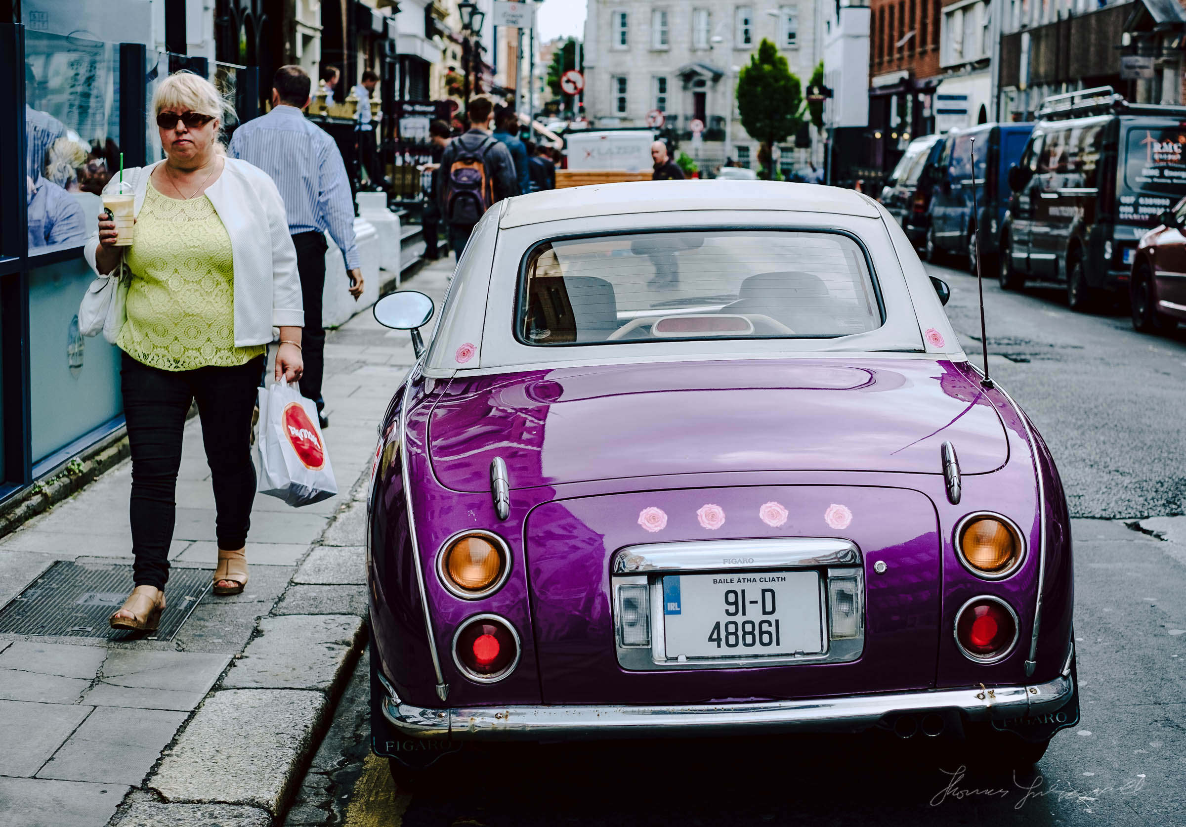 Cool car and Woman as Seen in Dublin City