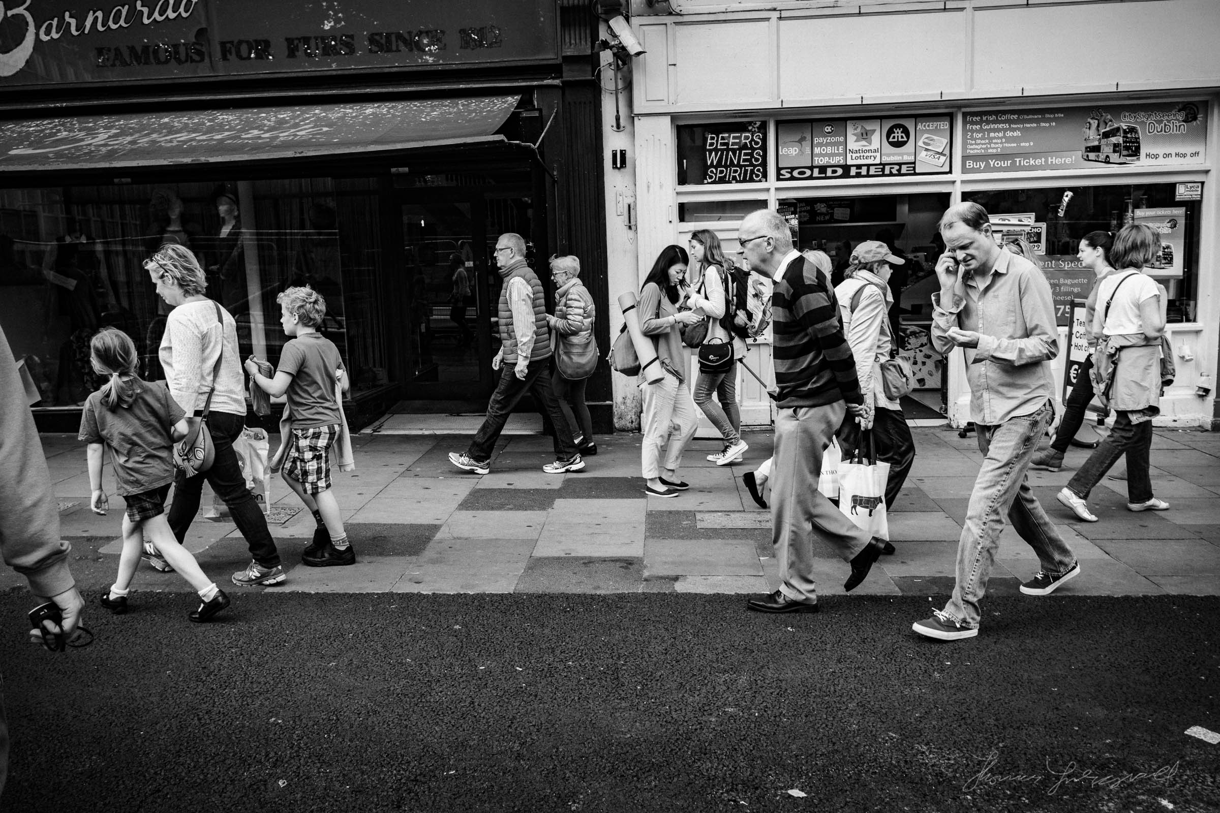 A Busy footpath in the heart of Dublin