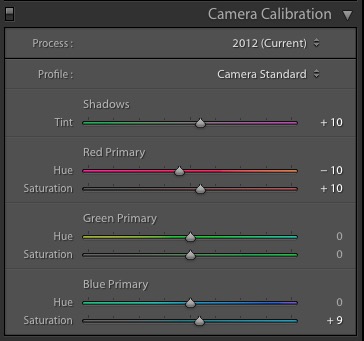 Lightroom Calibration Settings for Sony A6000