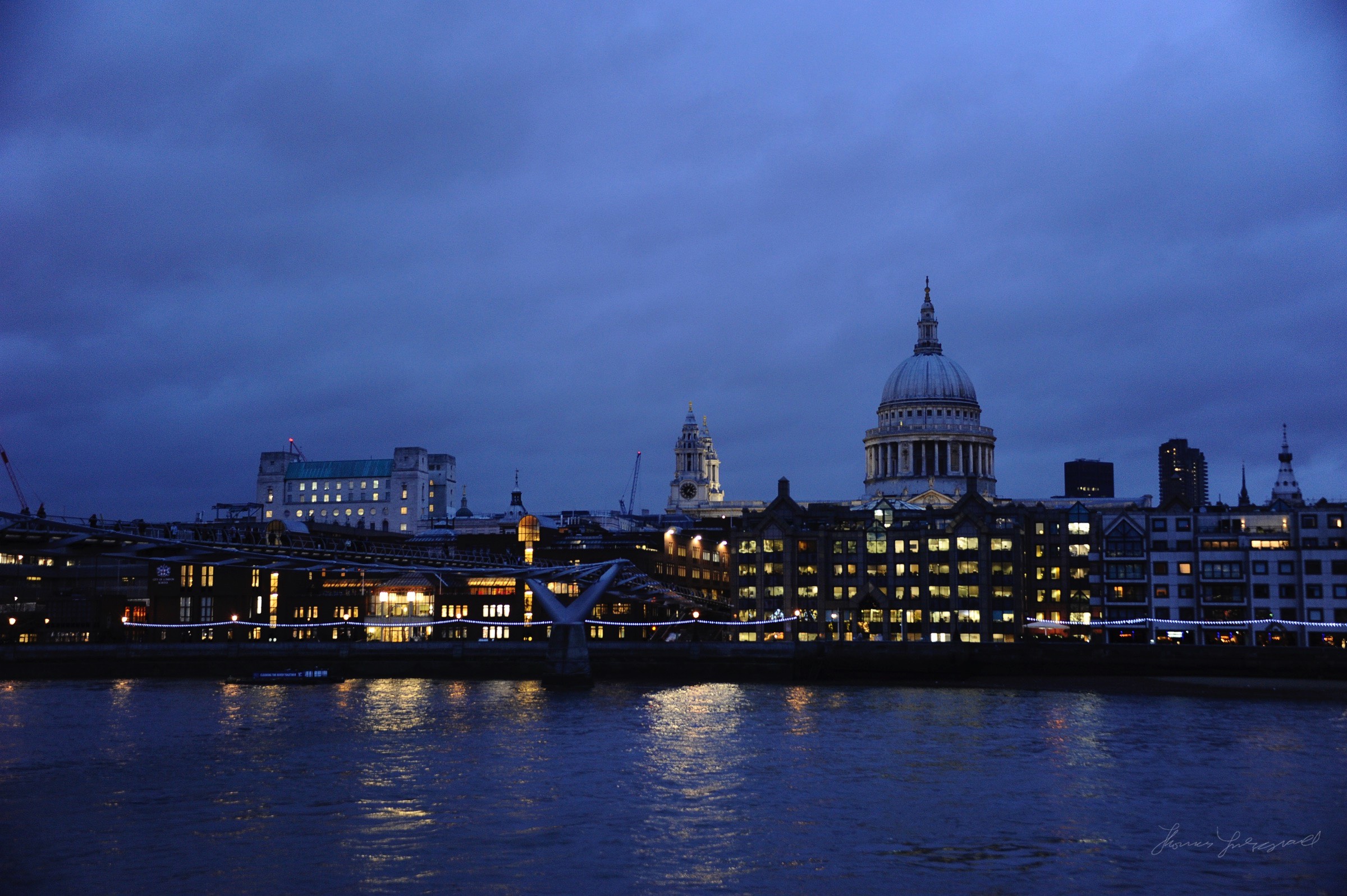 The London Millennium Bridge and St. Paul's Cathedral