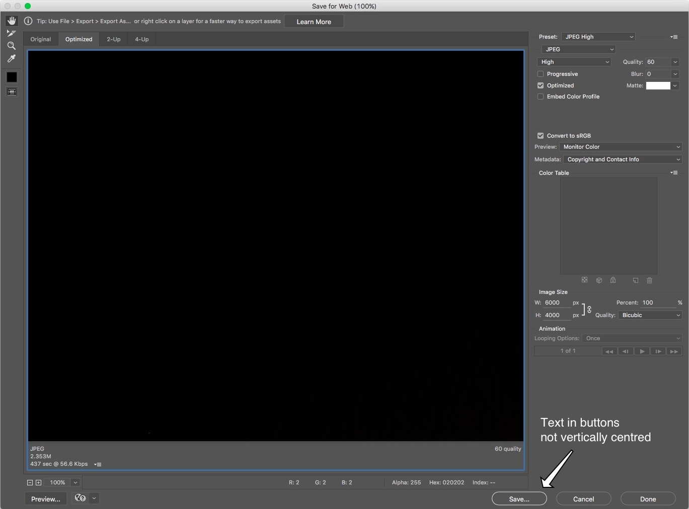 Old Web Export - Text in the Buttons isn't centred vertically - also, note the space either side of the text in the buttons