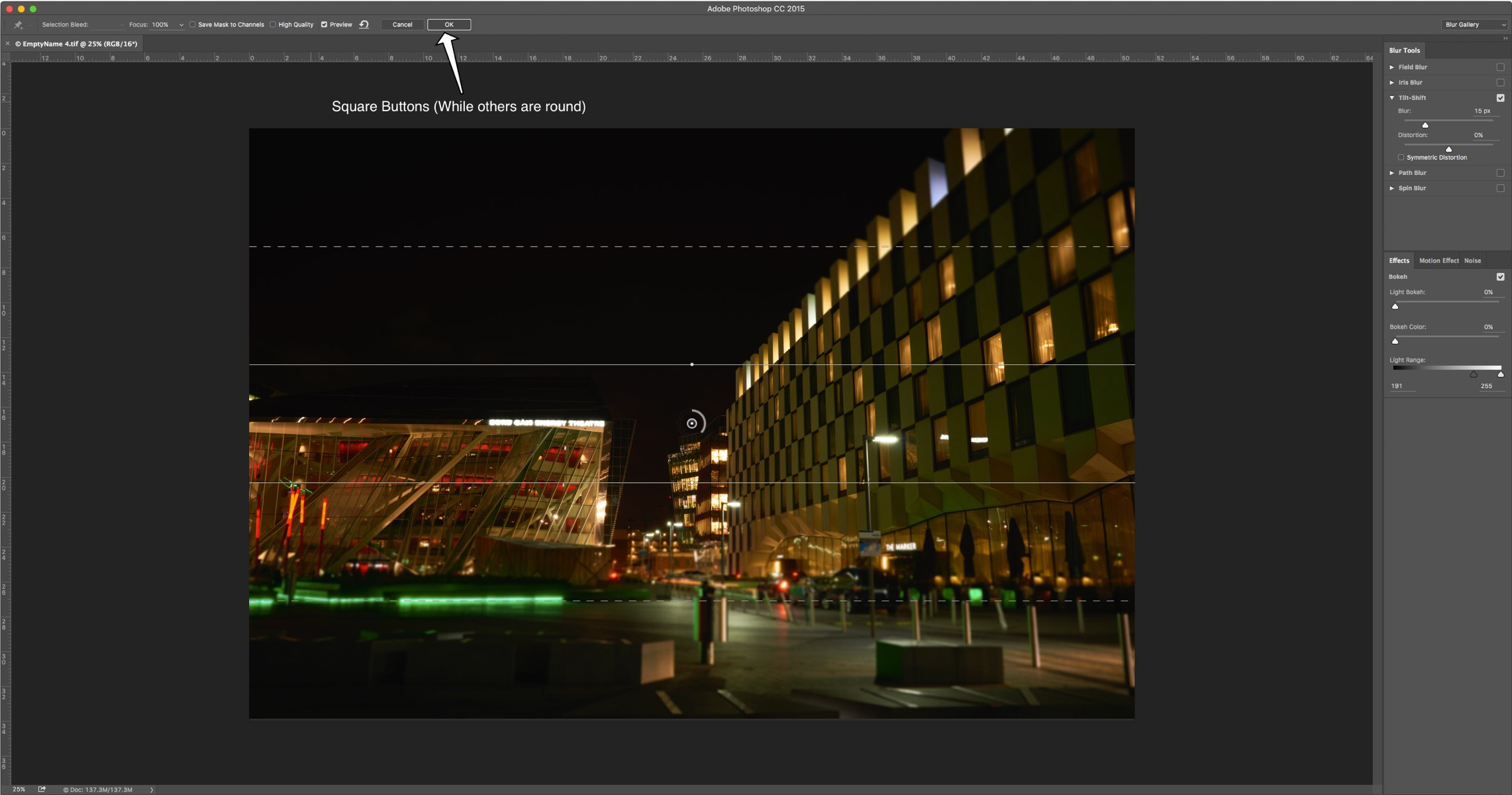 Some buttons are still square in Photoshop