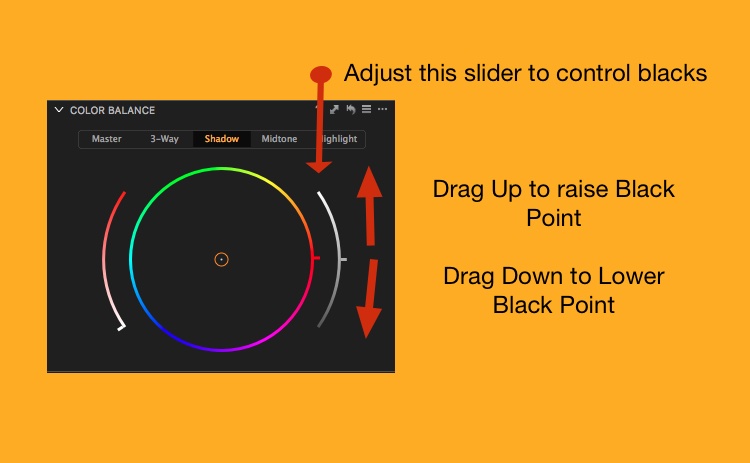 Using the colour corrector to adjust the black point in Capture One