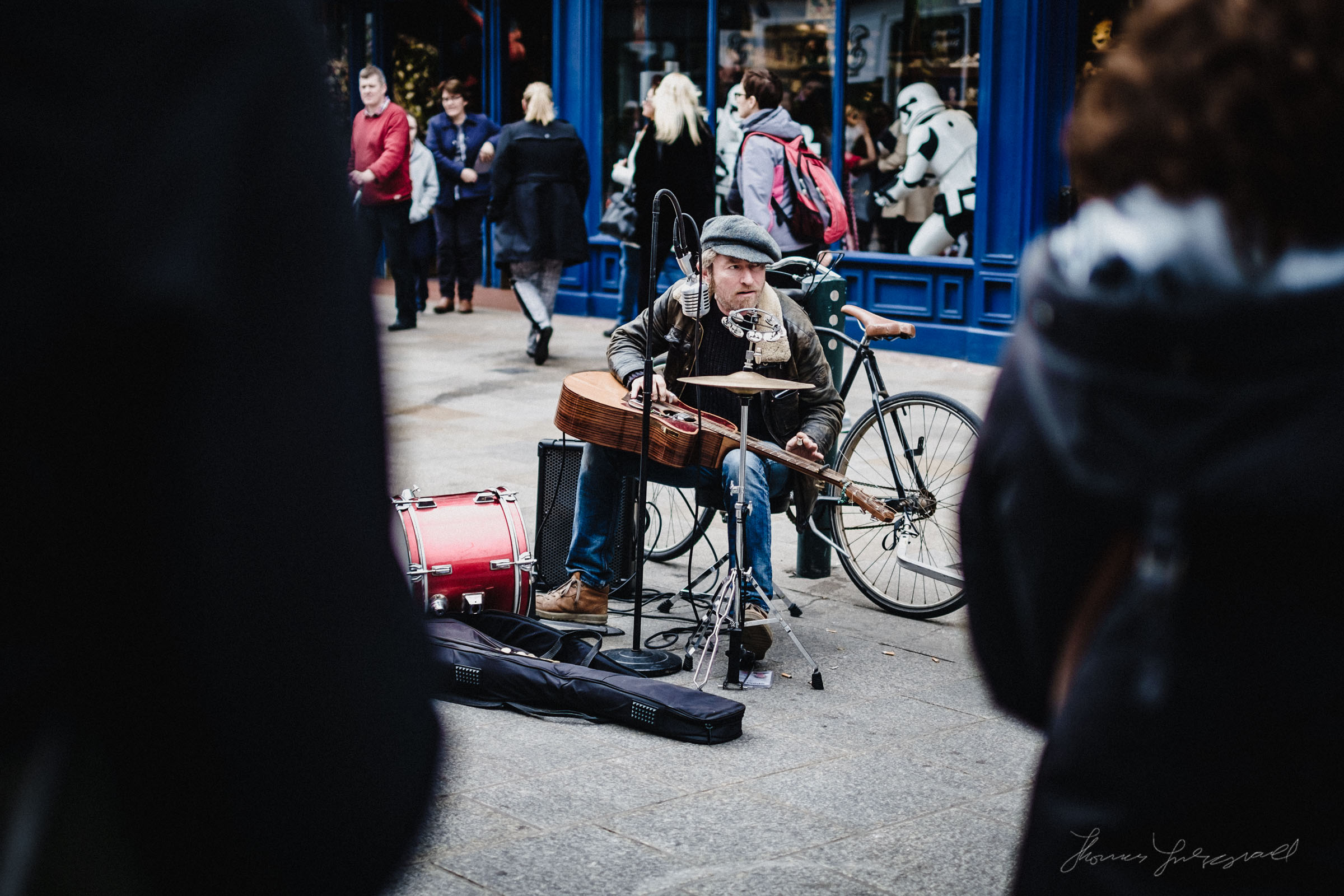 Busker on the Streets of Dublin: Street Photo Diary