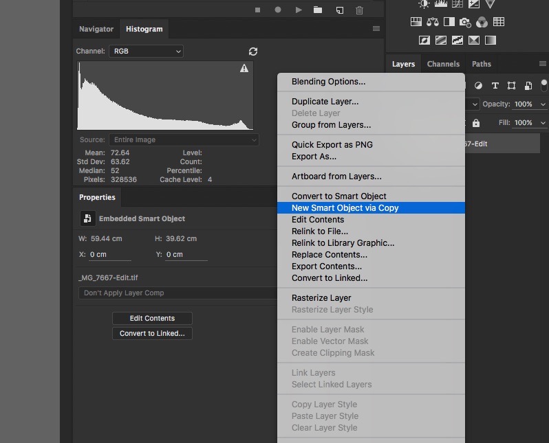 New Smart object via Copy - How to Reduce Shadow Noise using Lightroom and Photoshop