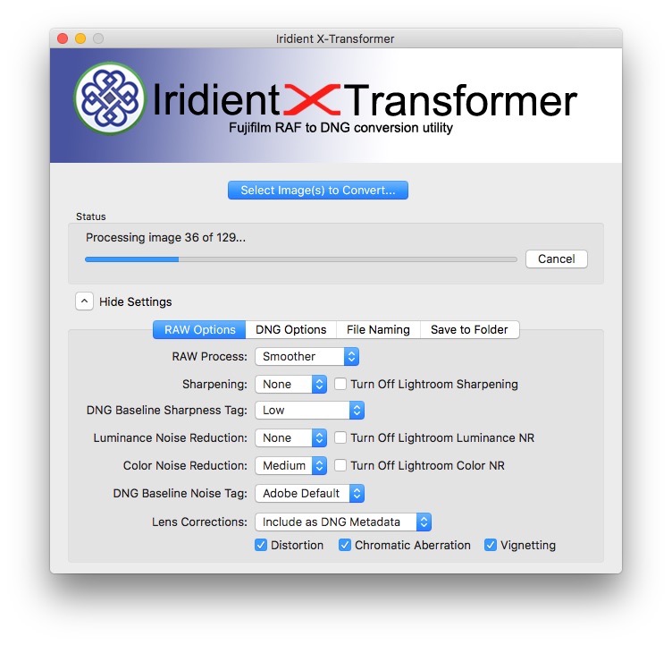 recommended iridient x-transformer settings