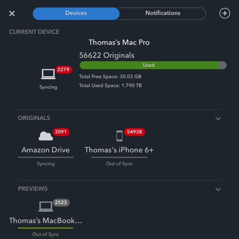 Mylio Device & Cloud Syncing