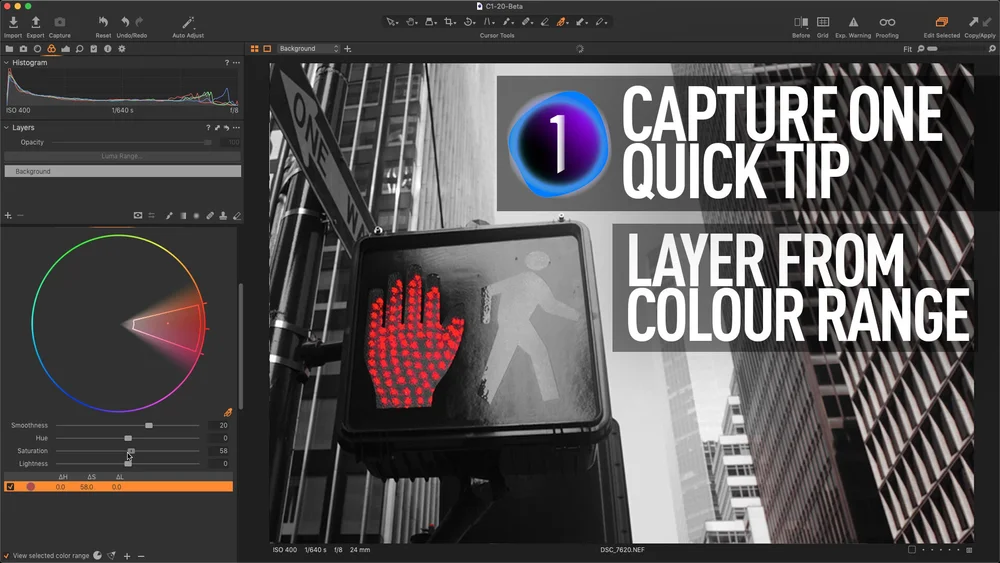 New Video Capture One Quick Tip Create Layer Based On Colour Range Thomas Fitzgerald Photography